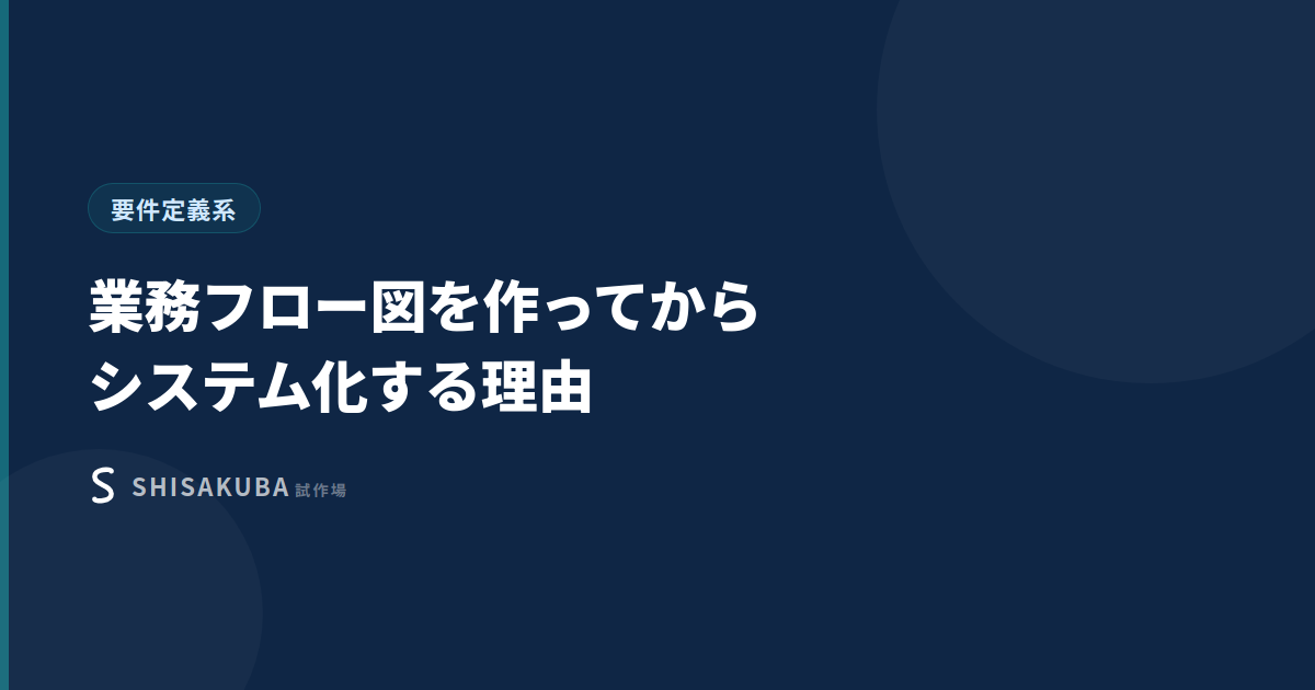 業務フロー図を作ってからシステム化する理由